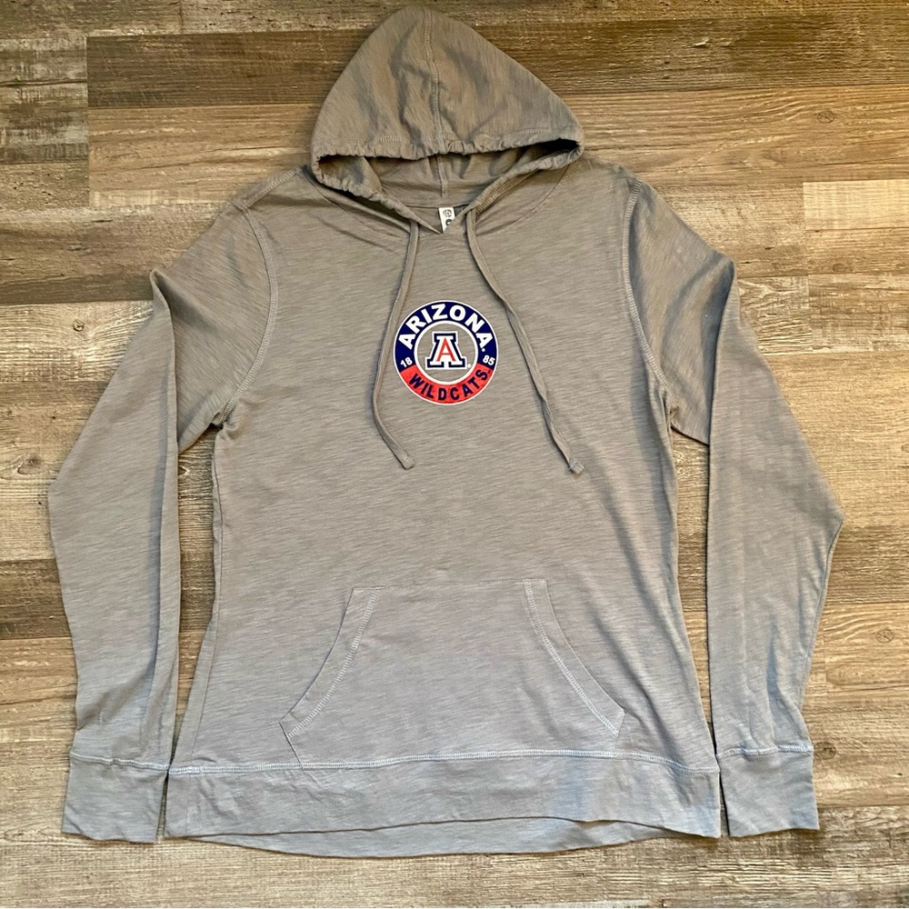 Arizona Wildcats T-shirt Hoodie • NEW • Medium Grey Cotton